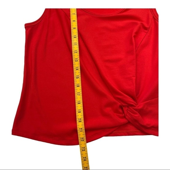 CAbi 5757 Vermillion Red French Terry Twist Front Knotty Tank S - Picture 8 of 9
